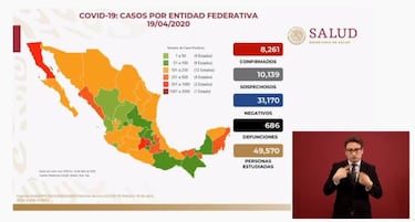Mapa y casos de coronavirus en México por estados hoy 20 de abril