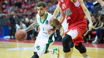 Wilbekin, durante el partido entre el Lokomotiv y el Darussafaka.