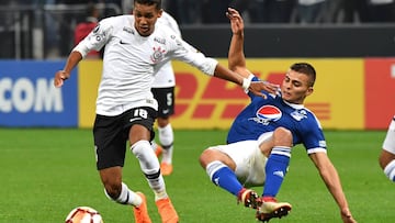 John Duque, en el juego entre Millonarios ante Corinthians