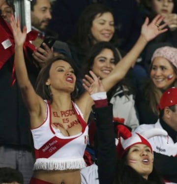 Peru fans cheer ahead of the team's Copa America 2015 third-place soccer match against Paraguay at Estadio Municipal Alcaldesa Ester Roa Rebolledo in Concepcion, Chile, July 3, 2015. REUTERS/Mariana Bazo