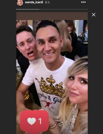 Wanda Icardi junto a Keylor Navas y un desenfrenado Ander Herrera.