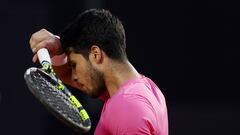 Tennis - ATP 500 - Rio Open - Jockey Club Brasileiro, Rio De Janeiro, Brazil - February 26, 2023 Spain's Carlos Alcaraz reacts during his final match against Britain's Cameron Norrie REUTERS/Sergio Moraes