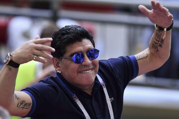 Diego Armando Maradona en el Kazán Arena.