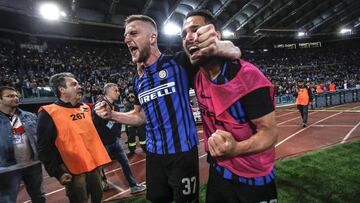 Skriniar celebra un triunfo del Inter.