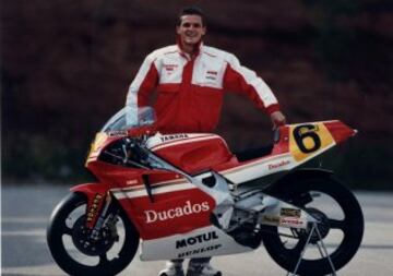 Garriga fue piloto entre 1984 y 1993. Logró un subcampeonato de 250cc en 1988 y tres victorias ese mismo año (en Portugal, Holanda y Chequia) además de un podio en 500cc, en Gran Bretala 92.