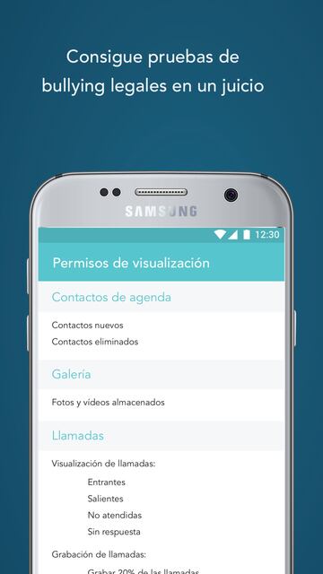 Interfaz de la App Parental Click