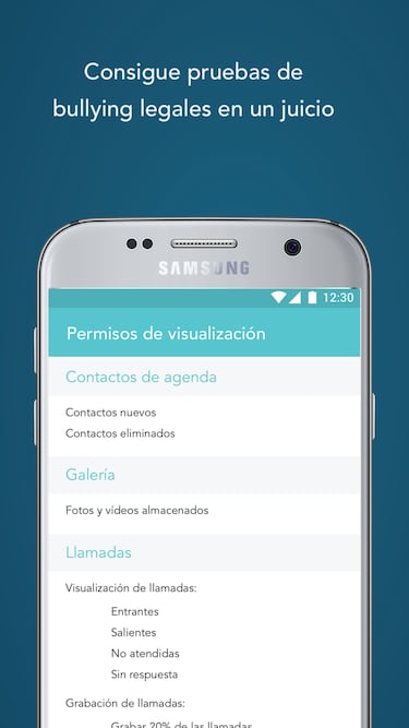 Interfaz de la App Parental Click