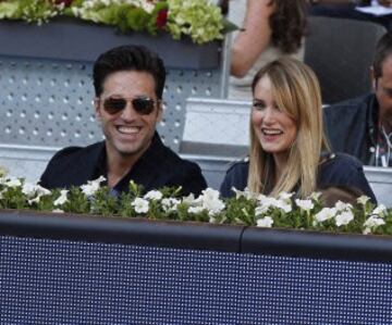 El cantante David Bustamante y la modelo Alba Carrillo asisten al partido benéfico del 'Charity Day' previo al Mutua Madrid Open de Tenis 2014.