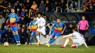 Instante del Andorra-Real Madrid Castilla.