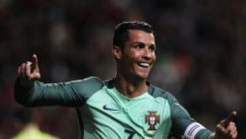Cristiano celebra su gol ante Bélgica.