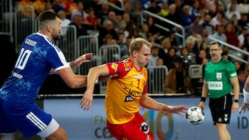 Partido de Champions League de balonmano.