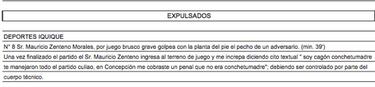 ¿El insulto del año? Informe arbitral deja al descubierto a Zenteno