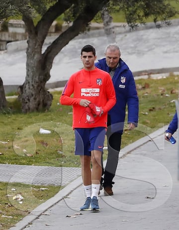 Álvaro Morata se ejercitó en la Ciudad Deportiva del Cerro del Espino.