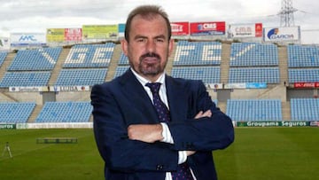 Ángel Torres, presidente y propietario del actual Getafe, posa en el Coliseum.