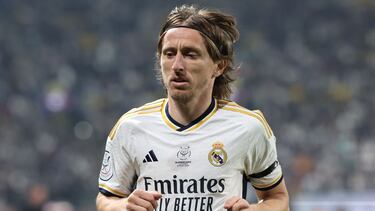 Luka Modric, jugador del Real Madrid, en la semifinal de la Supercopa contra el Atlético.