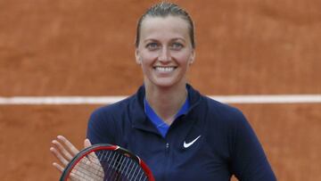 Petra Kvitova celebra su victoria ante Danka Kovinic durante el pasado Roland Garros.