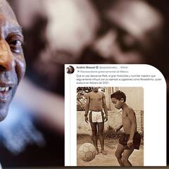 AMLO lamenta la muerte de Pelé con una foto de Ronaldinho