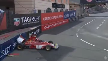 Así fue el accidente de Leclerc en Mónaco con el Ferrari 312 B3 de Niki Lauda del año 94