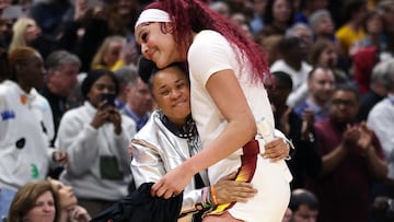 South Carolina head coach Dawn Staley is the first Black coach, man or woman, to win three Division 1 titles with their win over Iowa in the NCAA final.