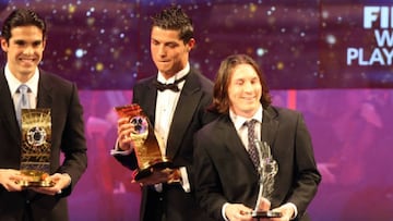 El día que Messi y Cristiano se confudieron con los trofeos: Kaká alucinó