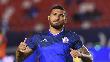   Juan Escobar of Cruz Azul during the game Atletico San Luis vs Cruz Azul, corresponding to Round 10 of the Torneo Apertura 2023 of the Liga BBVA MX, at Alfonso Lastras Stadium, on September 29, 2023.

<br><br>

Juan Escobar de Cruz Azul durante el partido Atletico San Luis vs Cruz Azul, correspondiente a la Jornada 10 del Torneo Apertura 2023 de la Liga BBVA MX, en el Estadio Alfonso Lastras, el 29 de Septiembre de 2023.