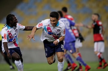 Teo celebra el gol que abrió el marcador en el Maracaná 