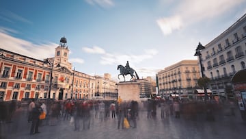 Long exposure image of la "Puerta del Sol" (Madrid. Spain)