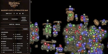 Mapa interactivo de Baldur’s Gate 3: cómo saber dónde están los recursos y secretos