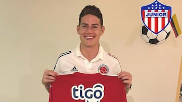 James Rodríguez con la camiseta del Junior de Barranquilla