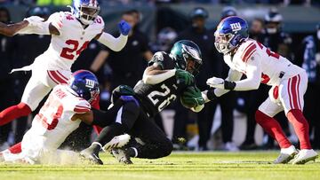 El running back Miles Sanders sufri&oacute; una fractura en la mano durante el partido contra los New York Giants y ha sido descartado para enfrentar al WFT.