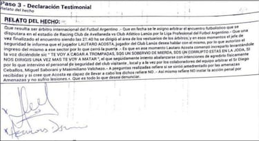 Argentine referee accuses player of threatening to kill him