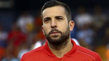 Jordi Alba, en un partido con la selección española.