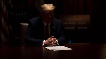 May 13, 2020 - Washington, DC USA: President Donald Trump as he meets with Colorado Governor Jared Polis (D) and North Dakota Governor Doug Burgum (R) in the Cabinet Room of the White House, Wednesday May 13, 2020. (CONTACTO)
13/05/2020 ONLY FOR USE