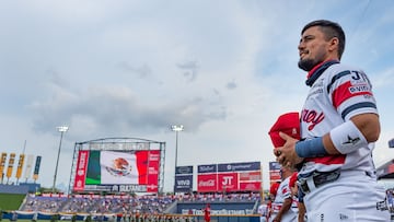   Ramos Rios of Sultanes   during the game 1 Tecolotes Dos Laredos vs Sultanes de Monterrey, corresponding to the Inaugural Game of the Series, Season 2021 of the Mexican Baseball League, at Monterrey Baseball Stadium, on May 25, 2021.

<br><br>

Ramos Rios de Sultanes durante el juego 1 Tecolotes Dos Laredos vs Sultanes de Monterrey, correspondiente al juego Inaugural de la Serie, Temporada 2021 de la Liga Mexicana de Beisbol, en el Estadio de Beisbol Monterrey, el 25 de Mayo de 2021.