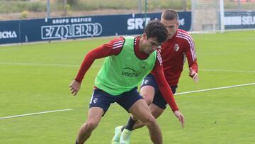 Manu Sánchez entrenando en Tajonar.