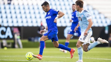Ángel, en el partido de Vigo contra el Celta.