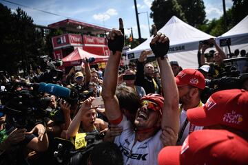 John Degenkolb celebra su victoria en la etapa de hoy.