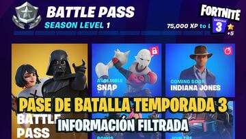 Fortnite Temporada 3: filtrado el Pase de Batalla; Darth Vader, Indiana Jones y más