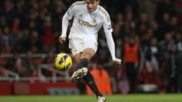 Michu, con el Swansea.