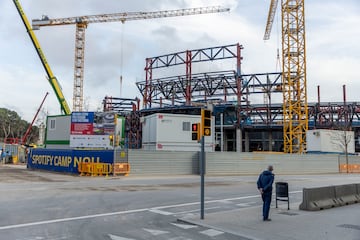 Vista general de las obras del nuevo estadio del FC Barcelona en Spotify Camp Nou.