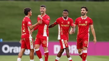 Álvaro festeja su gol.