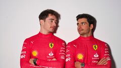 Leclerc y Sainz en la presentación del coche 2023.