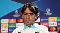 El entrenador del Inter, Simone Inzaghi, durante una rueda de prensa.