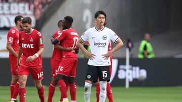 FRANKFURT AM MAIN, GERMANY - AUGUST 21: Daichi Kamada of Eintracht Frankfurt reacts after the Bundesliga match between Eintracht Frankfurt and 1. FC Köln at Deutsche Bank Park on August 21, 2022 in Frankfurt am Main, Germany. (Photo by Alex Grimm/Getty Images)