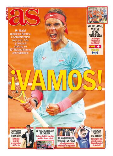 Rafa Nadal a través de las portadas de As