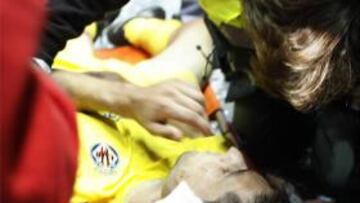 <b>REPOSO.</b> El jugador del Villarreal pasará dos días de reposo en su casa tras recibir en Málaga un fuerte codazo que le provocó un traumatismo craneoencefálico.