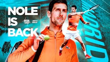 Cartel con el que el Mutua Madrid Open ha anunciado la participación de Novak Djokovic en la edición de 2025.