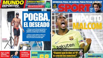 Portadas de 'Mundo Deportivo' y 'Sport' del jueves 2 de agosto de 2018.