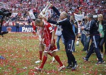 El Bayern Múnich celebró la conquista de su 27º título de la Bundesliga.