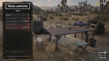 Podemos usar el dinero/oro para comprar objetos para nuestro campamento en Red Dead Online
